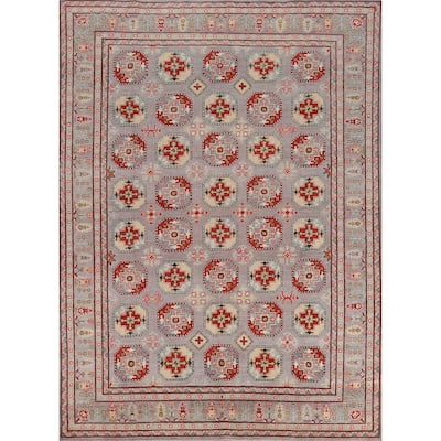 Hand Knotted Oriental 100% Wool Carpet Traditional All-Over Greys & Charcoal Kazak Area Rug - 10' 5'' X 8' 3''