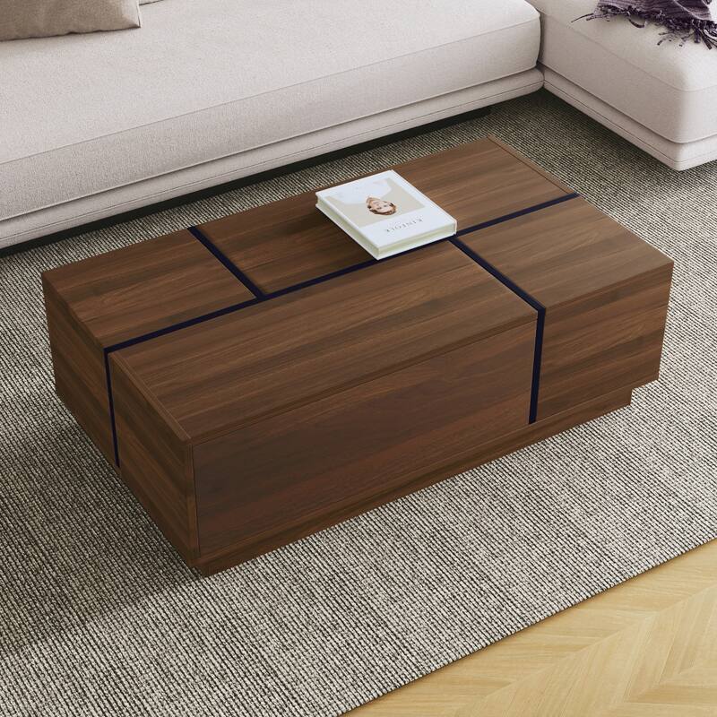 Rectangular Sliding Top Coffee Table