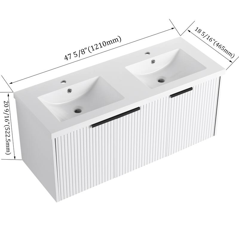 Beingnext 36"/48" Bathroom Vanity with Sink, Floating Bathroom Vanity with Soft Close Door