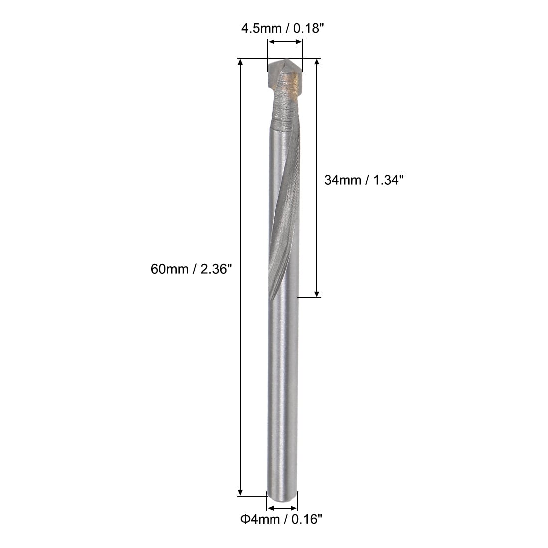 6Pcs Cemented Carbide Twist Drill Bits for Stainless Steel Copper Aluminum