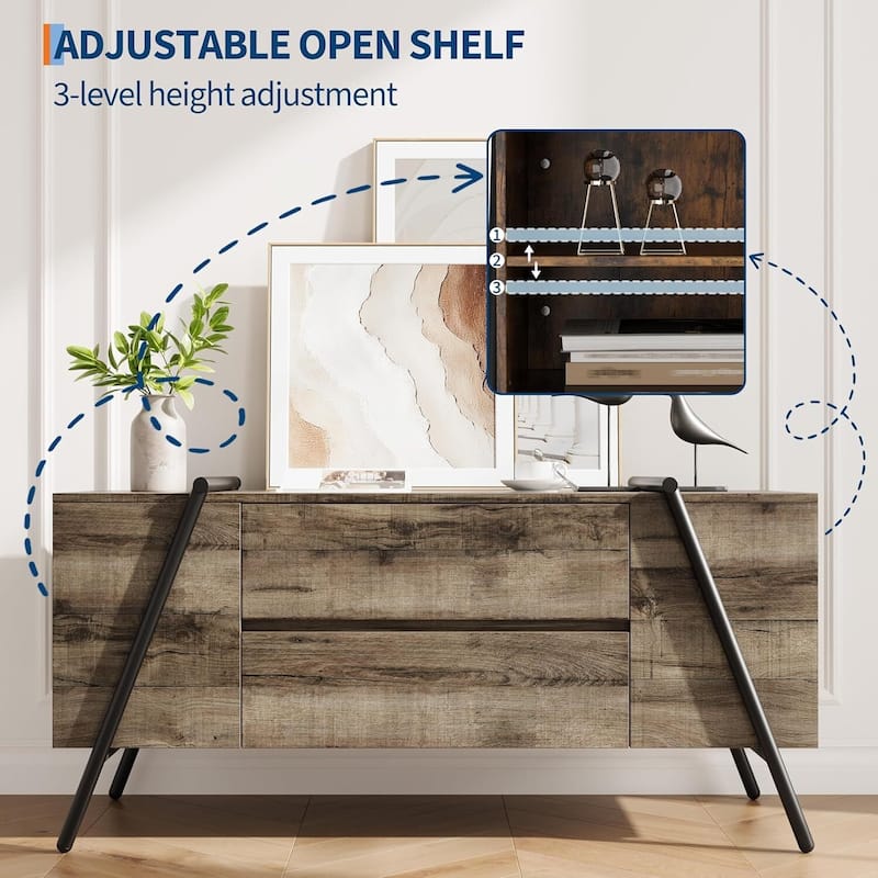 47 Inch Modern Entertainment Center TV Stand, Media Console for Living Room, Bedroom, Office - N/A