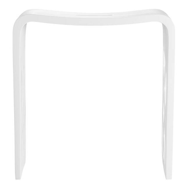 Ancona 17 in. Pure Acrylic Stone Bathroom Shower Bench in Matte White