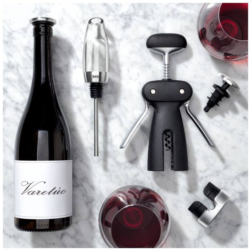 OXO Non-stick SteeL Winged Corkscrew with Removable Foil Cutter - Black
