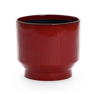 Red Wine Round Ceramic Planter, Indoor and Outdoor