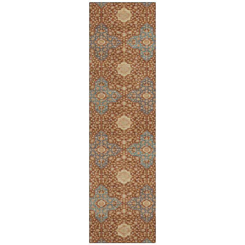 Machine Washable Indoor/ Outdoor Traditional Columbus Chantille Rug