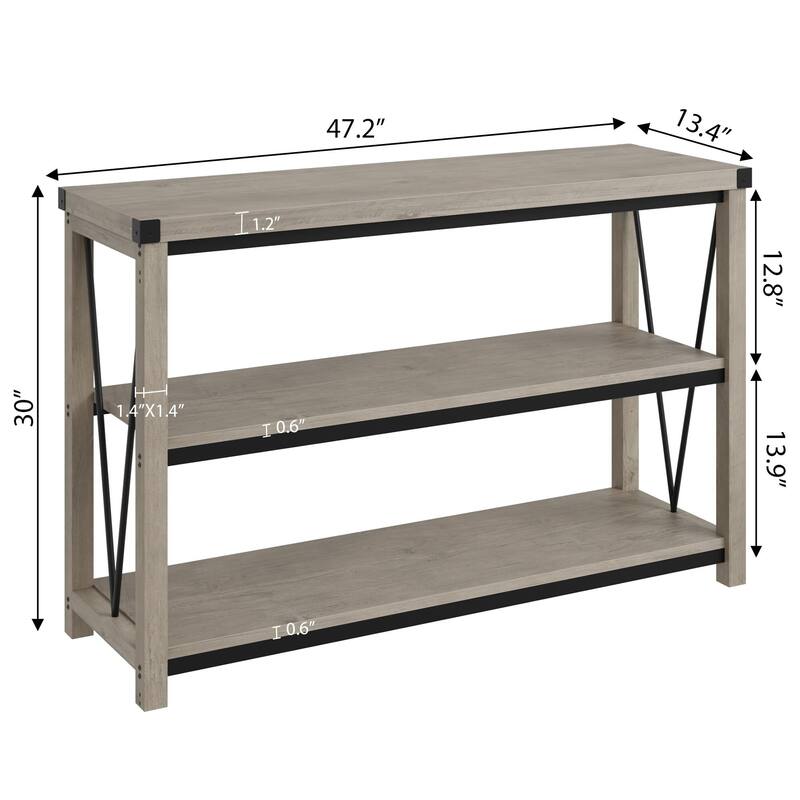 Farmhouse Entryway Table,47 Inch Narrow Long Console Table with Storage