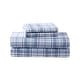 preview thumbnail 70 of 92, Laura Ashley Printed Cotton Flannel Sheet Set Mulholland Plaid Blue - Queen
