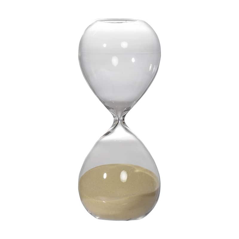 Set of 2, 8" Ferdinand 30-Minute Hourglass, Bisque Sand - Beige+Cream