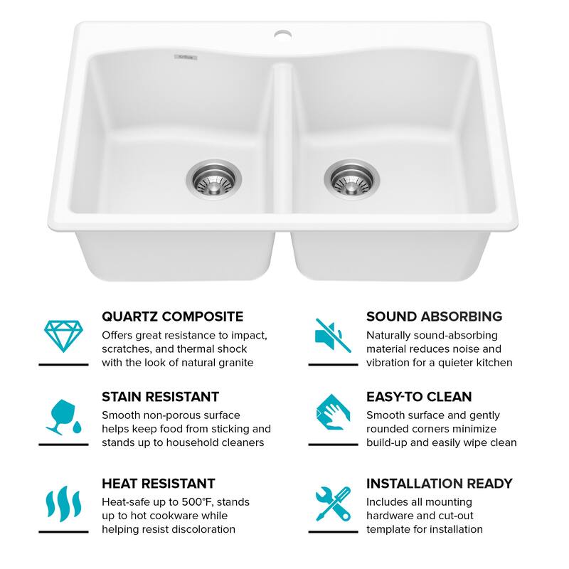 Kraus Forteza� 33" Composite Granite Kitchen Sink for Undermount or