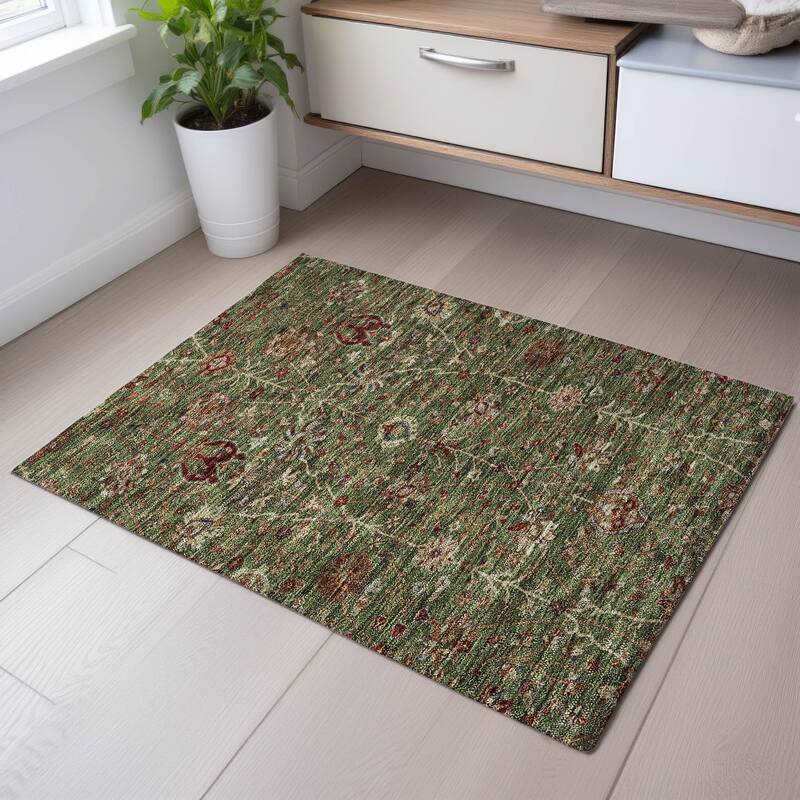 Premium Washable Super Soft Traditional Persian Mayfield Rug - Fern - 1'8" x 2'6"