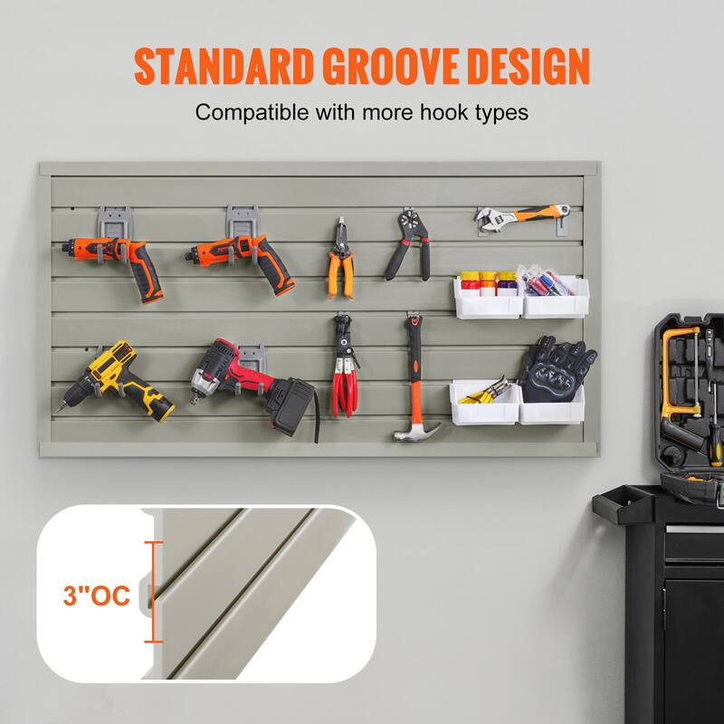 Heavy Duty Garage Slat Wall Organizer Panels with Universal Groove Design