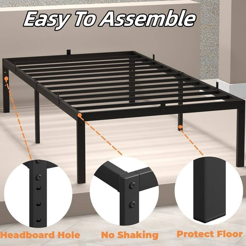 14 Inch Heavy Duty Metal Bed Frame,Stable Support for Up to 800 lbs