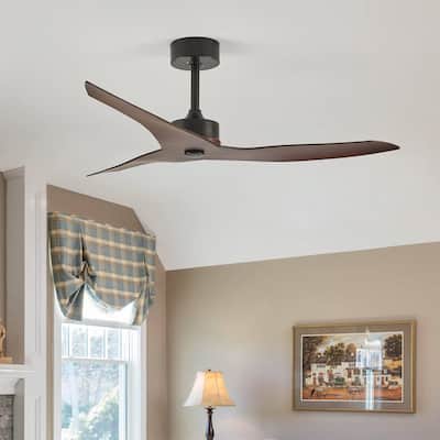 52 inch Outdoor Ceiling Fan No Light Remote 3 ABS Blades 6 Speed Reversible DC Motor Farmhouse