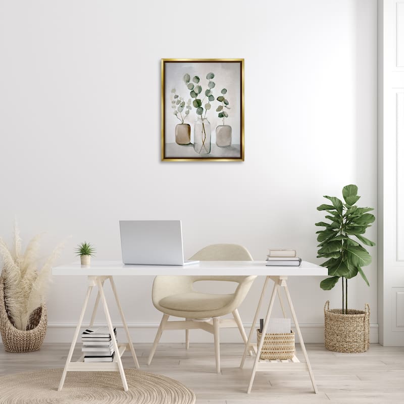 Stupell Eucalyptus Still Life Framed Floater Canvas Wall Art Design by Ramona Murdock