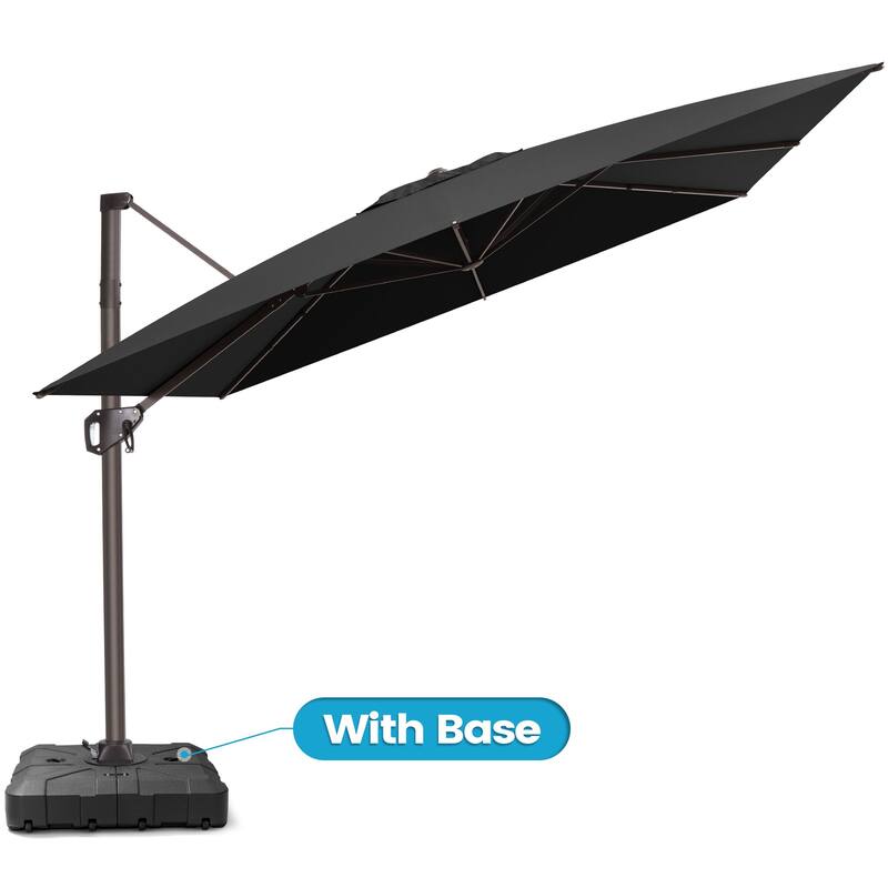 Crestlive Products Outdoor 10ft Patio Cantilever Offset Umbrella with Base