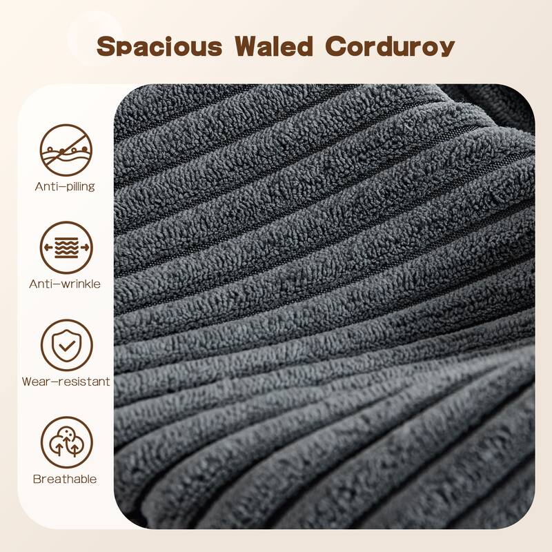 OVIOS Pit Stripes No Assembly Required Chaise Sofa