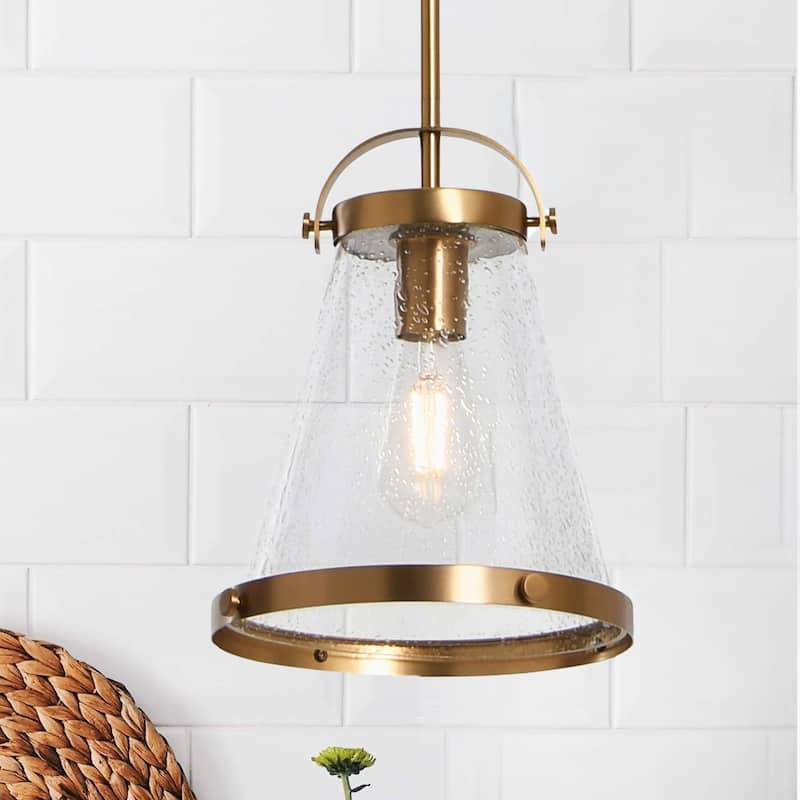 Robert Stevenson Lighting Wesley - Metal and Seedy Glass Ceiling Light