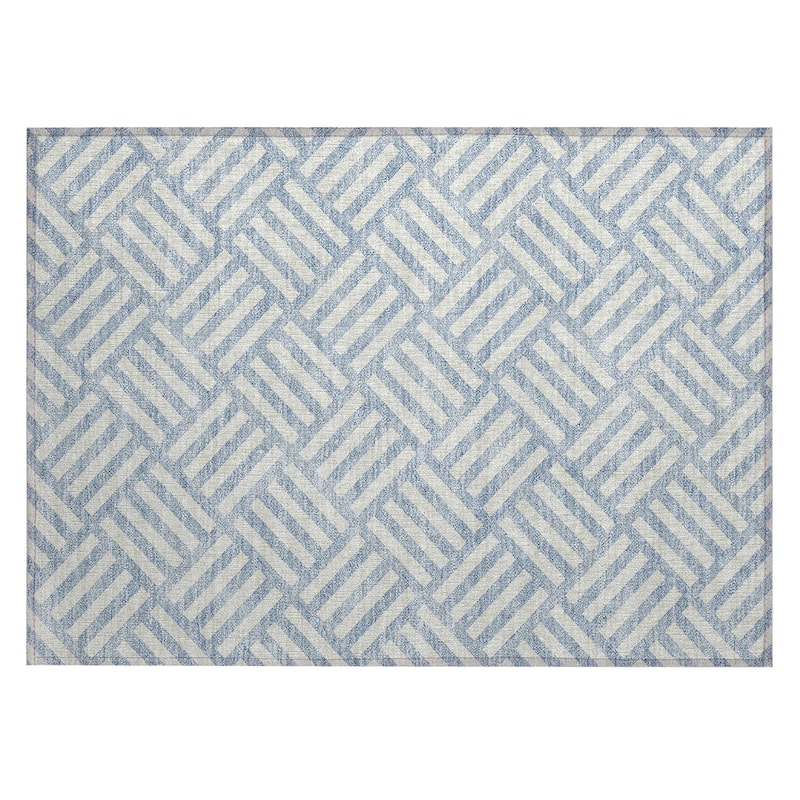 Machine Washable Indoor/ Outdoor Chantille Geo Contemporary Rug