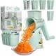 preview thumbnail 1 of 13, COOK WITH COLOR Rotary Cheese Grater with Handle Counter Suction Base 5 Blade Cheese Shredder Vegetable Chopper and Mandolin SAGE