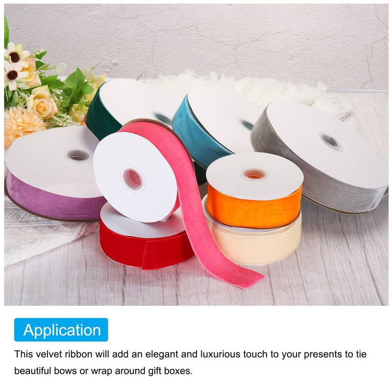 Velvet Ribbon 1 1/2 Inch Single Face Spool Silky for DIY Crafts