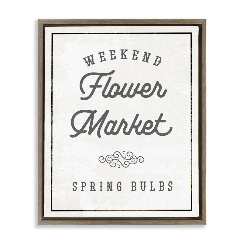 Stupell Flower Market Spring Bulbs Framed Floater Canvas Wall Art Design By Lil' Rue - 17 x 21 - Brown