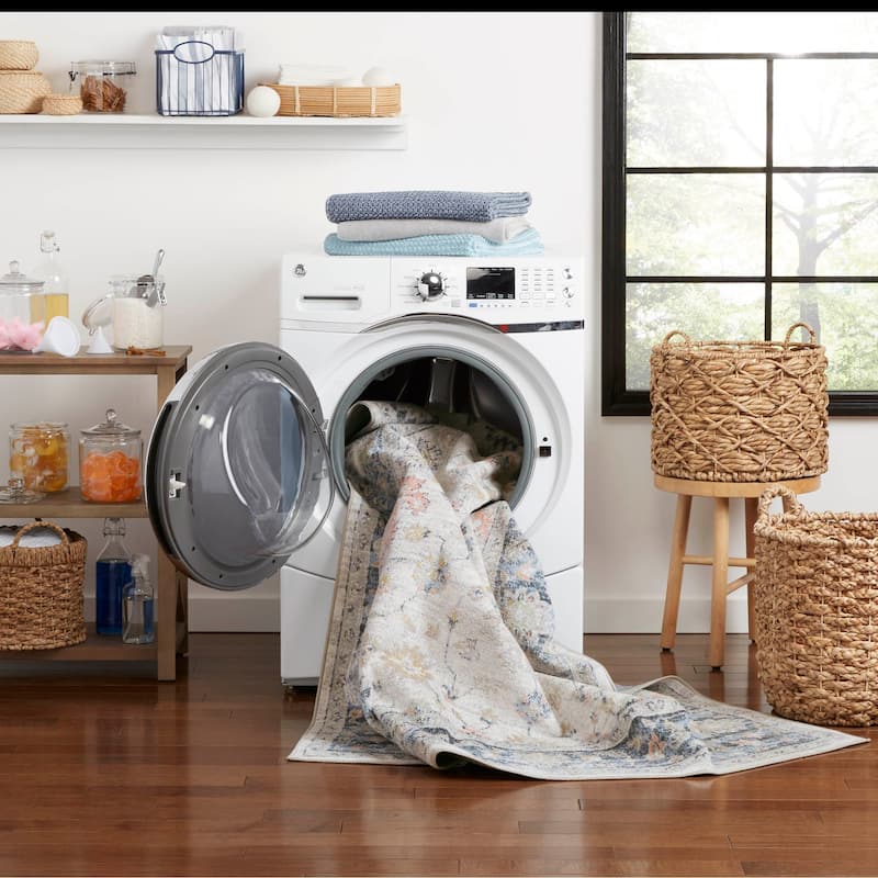 Everwash Treasure Lina Traditional Medallion Machine Washable Area Rug