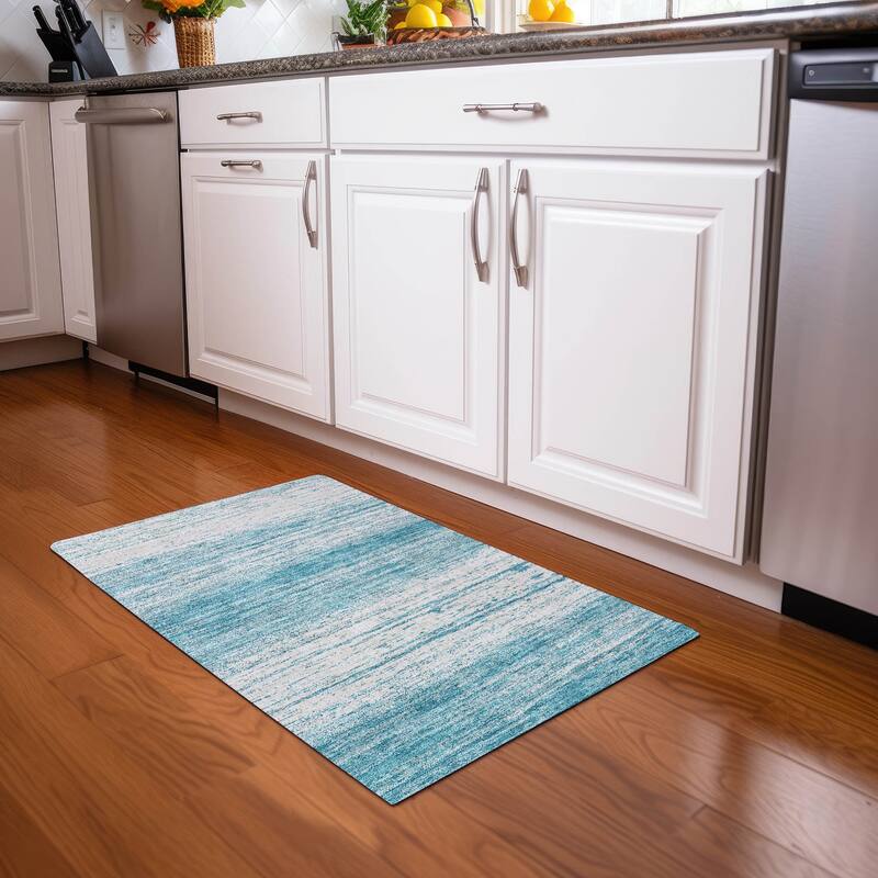 Premium Washable Super Soft Ombre Pixels Mayfield Rug - Teal - 1'8" x 2'6"