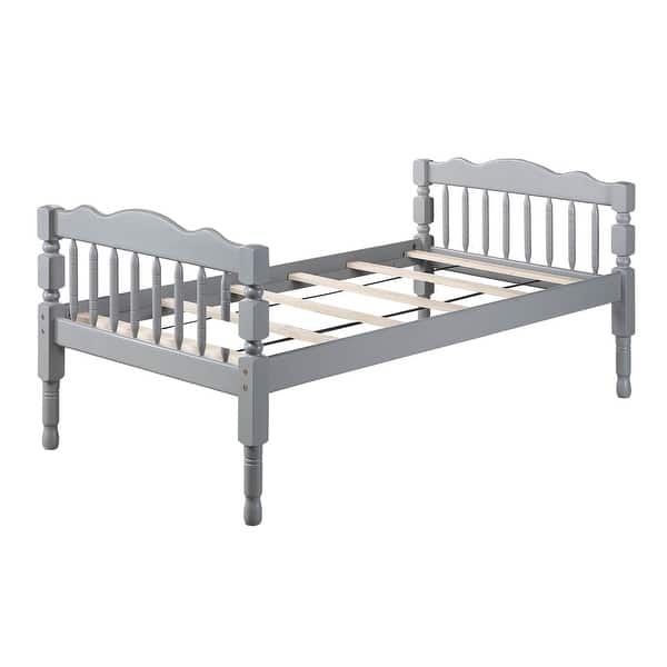 slide 2 of 8, Classic Rectangular Design Twin over Twin Bunk Bed