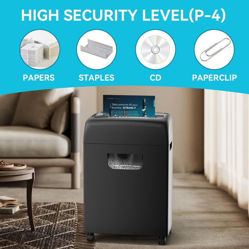 Paper Shredder 18 Sheet High Security Level P-4 Heavy Duty Paper Card Shredder - 13.78"L * 9.69"W * 20.43"H