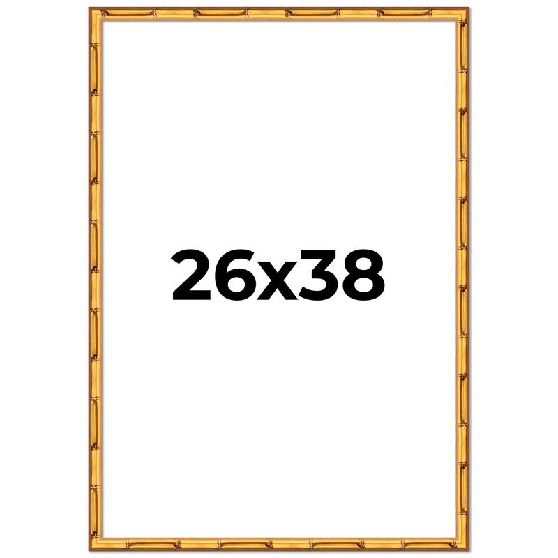 26x38 Frame Gold Bamboo Solid Wood Picture Frame | 1 Inch Moulding