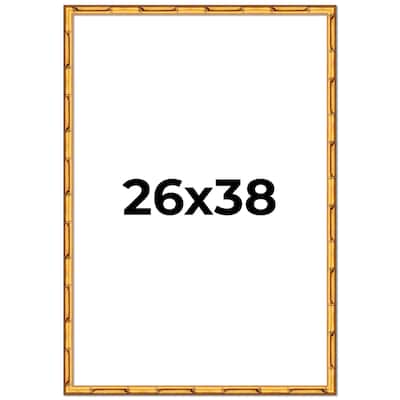 26x38 Frame Gold Bamboo Solid Wood Picture Frame | 1 Inch Moulding