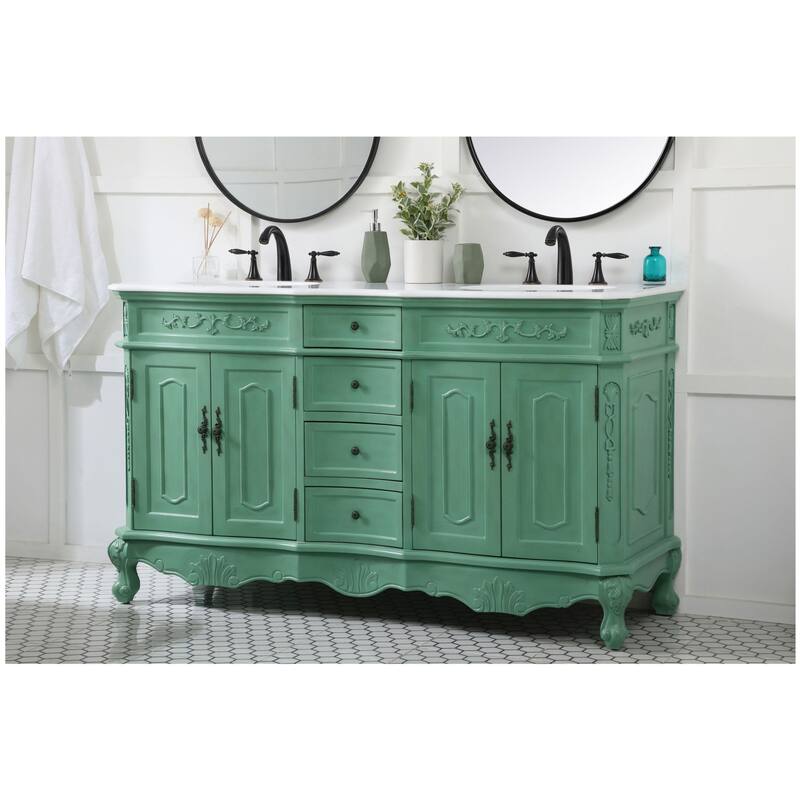 Elegant Lighting VF10160D-VW Danville 60" Free Standing Double Basin