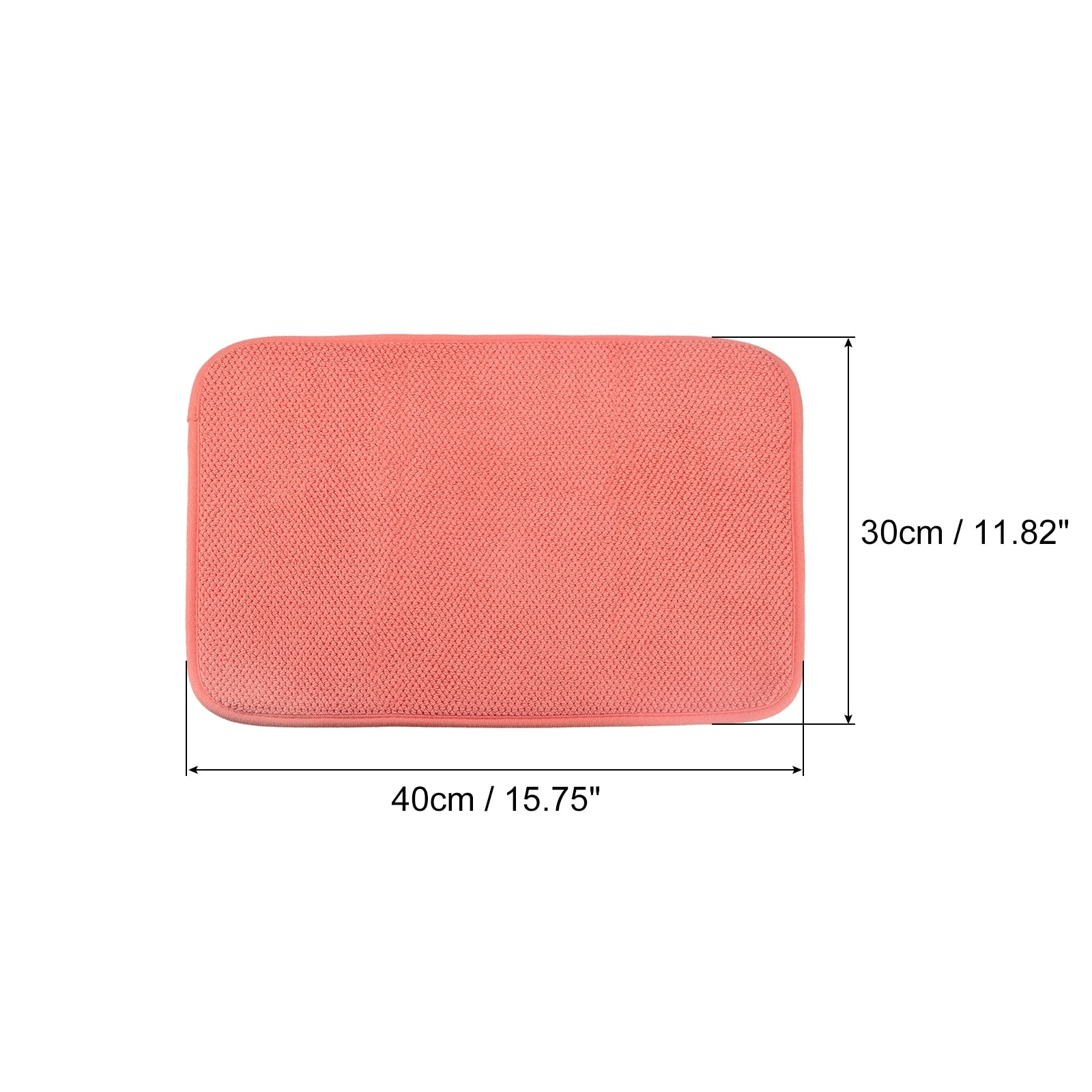 Kitchen Basics Reversible Microfiber Dish Drying Mat, Red, 16 x 18 