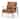 Raeleigh Cognac Brown Genuine Leather w/ Light Brown Solid Beechwood Frame Accent Chair - 27.9"W x 34"D x 34.4"H