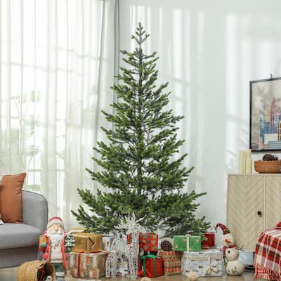 Green PE Christmas Tree Indoor Artificial Tree with 2901 to 4306 Tips Hinged Sections and Steel Base for Easy Assembly