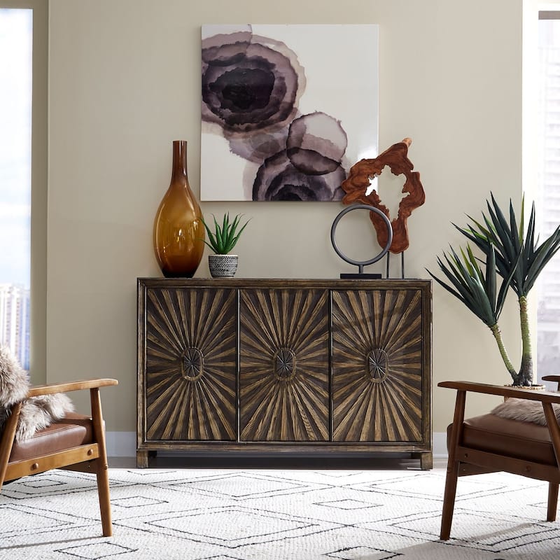 Chaucer Aged Whiskey 3 Door Accent Cabinet - Aged Whiskey