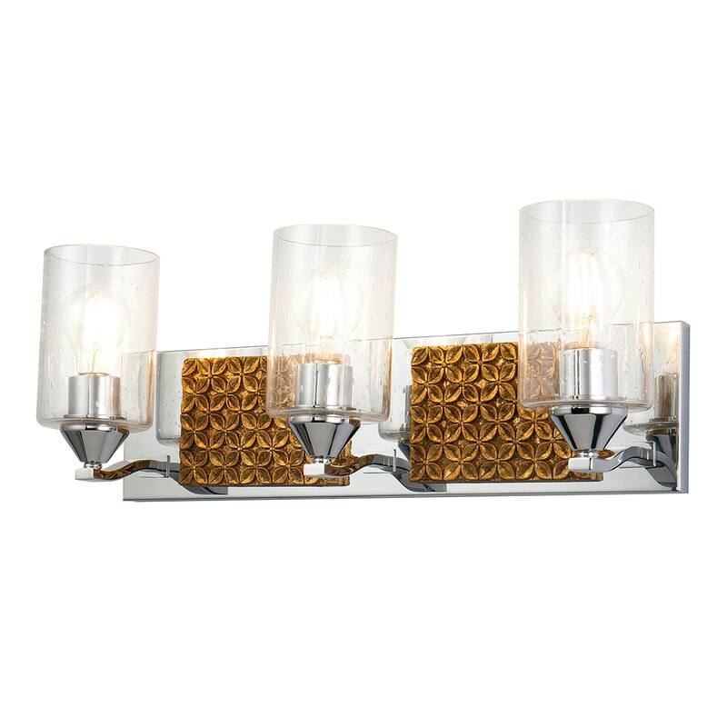 Chrome 3 Light Vanity Bath Light Textured