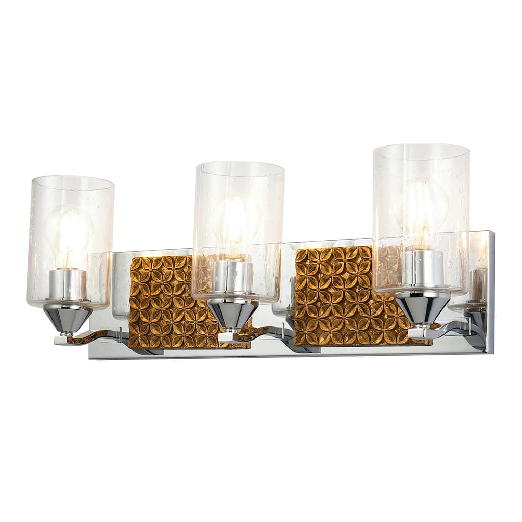 Chrome 3 Light Vanity Bath Light Textured