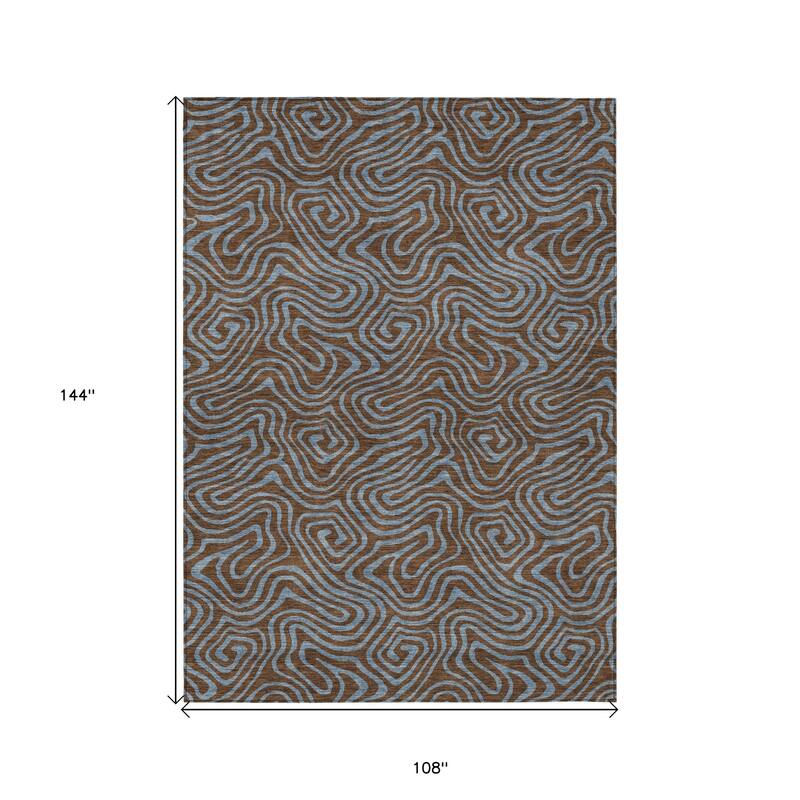 HomeRoots Abstract Transitional Rectangle Outdoor Rug