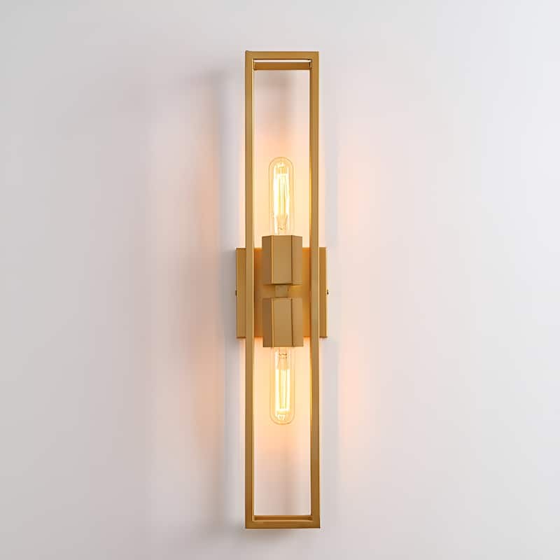 2 - Light Metal Frame A-Frame Sign Holder Wall Scone Symmetrical Geometric Vanity Light
