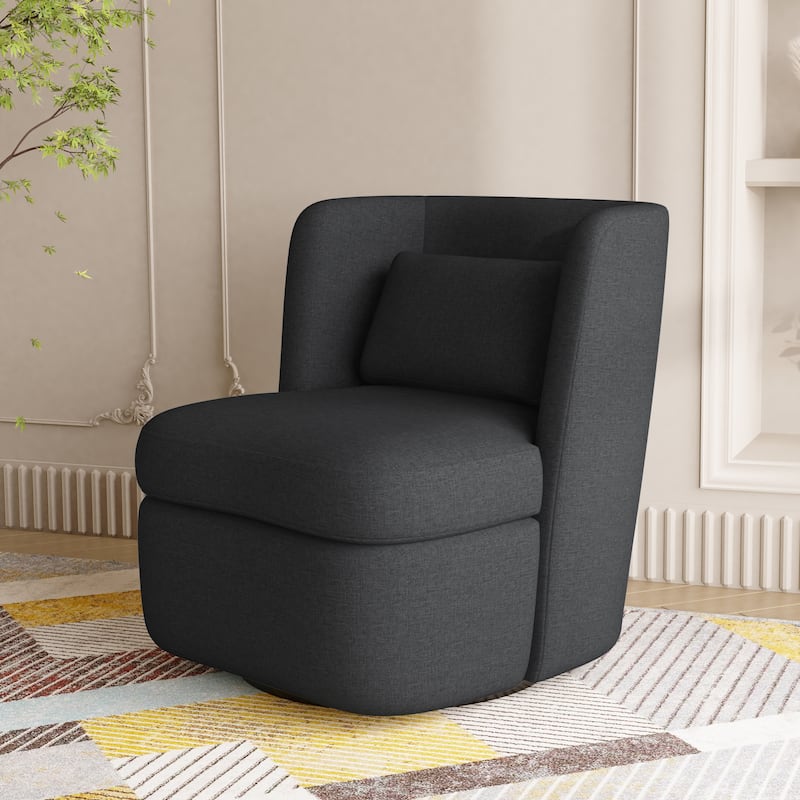 Boucle 360 degree Accent Swivel Barrel Chair