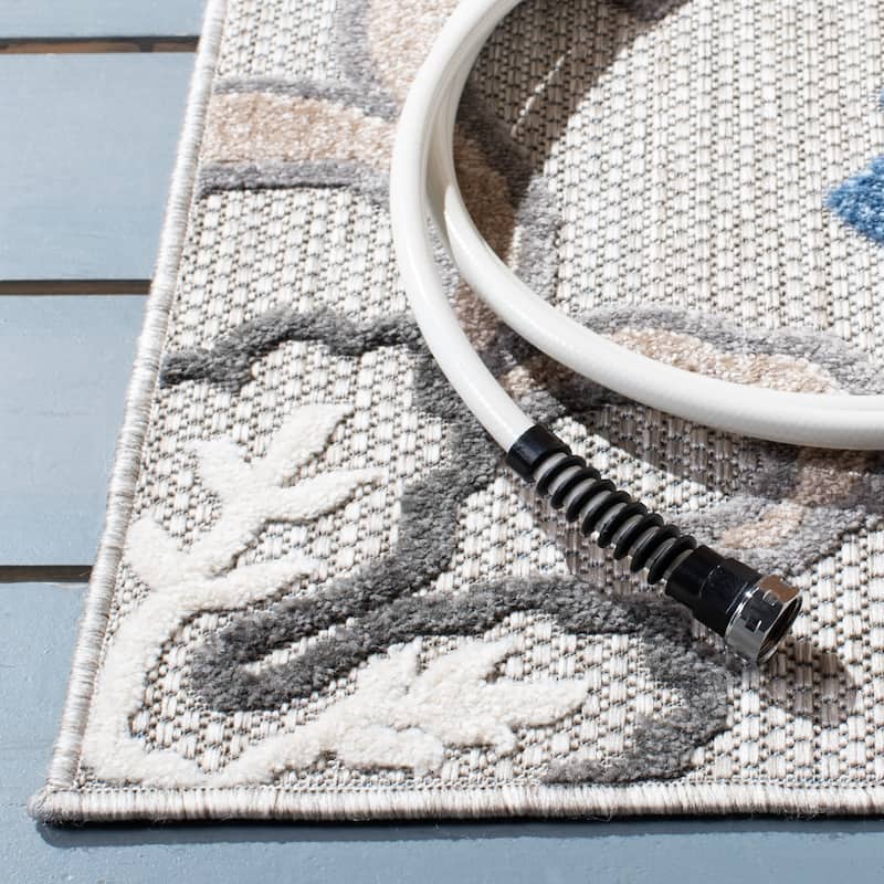SAFAVIEH Cabana Ortrun Indoor/ Outdoor Waterproof Patio Floral Rug