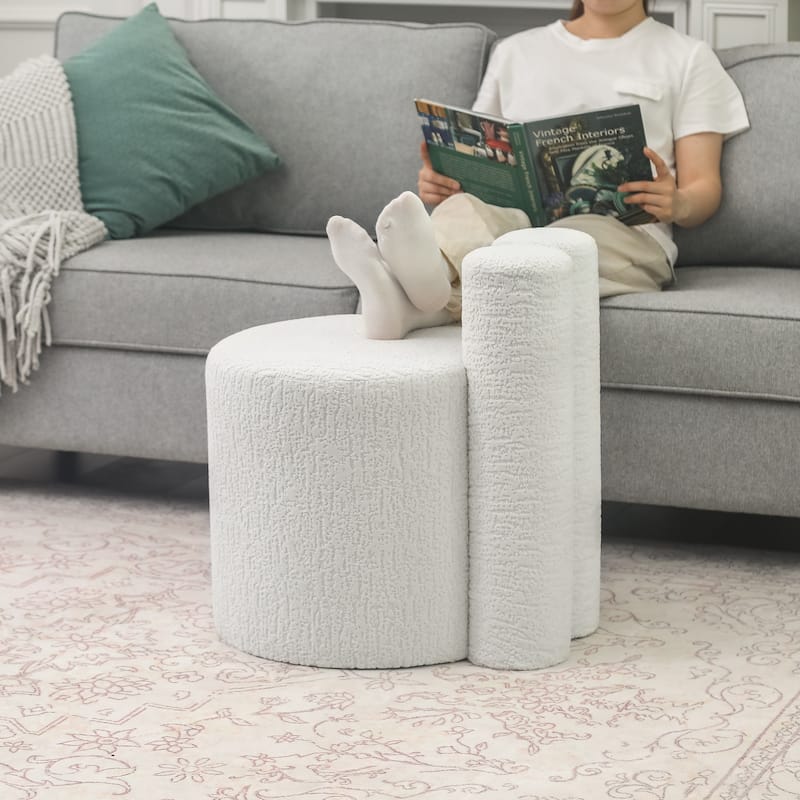 Adeco Morden Pouf Ottoman 23" Height Seat for Living Room Bedroom