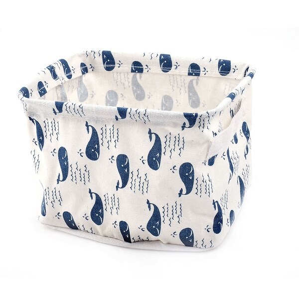 Household Fabric Whale Pattern Makeup Storage Bin Basket Closet Box Container