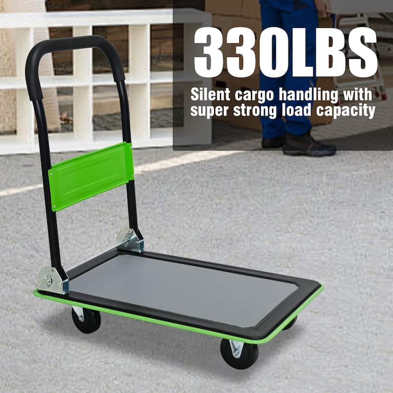 360 Degree Swivel Wheels Foldable Push Hand Cart for Loading and Storage