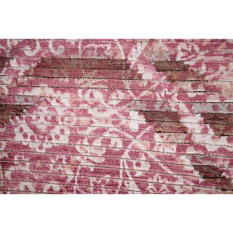 Abstract Indian Modern Accent Rug Handmade Wool Carpet - 2'8" x 4'9"