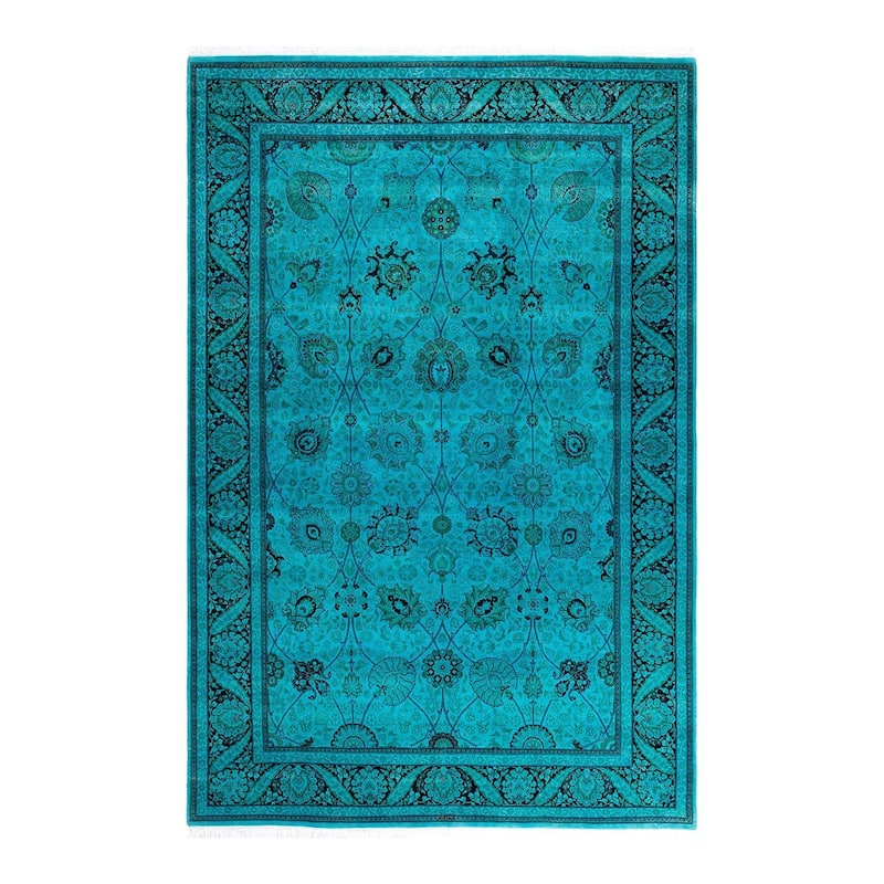 Contemporary Overdyed Wool Hand Knotted Area Rug - 6' 2" x 9' 4"