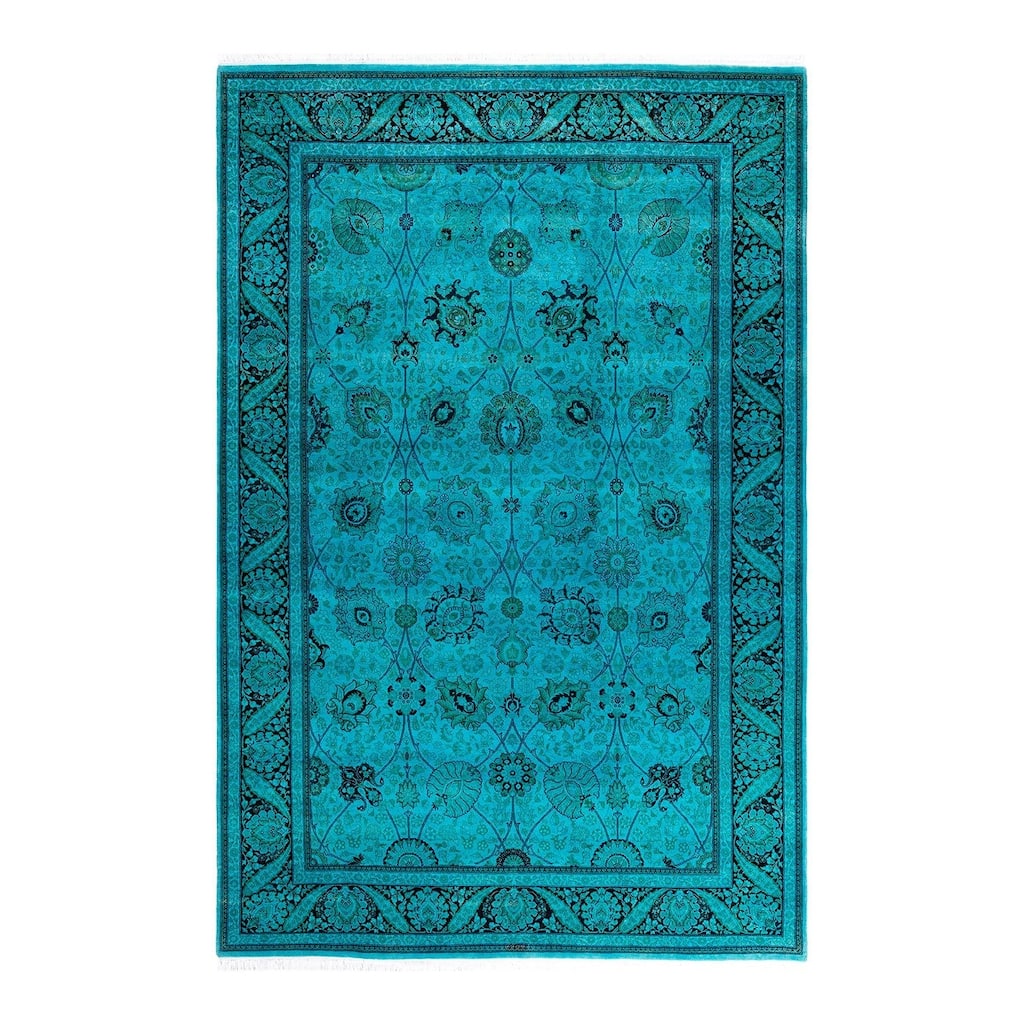 Contemporary Overdyed Wool Hand Knotted Area Rug - 6' 2" x 9' 4"