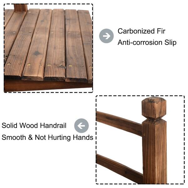 Shop Costway 5 Wooden Bridge Stained Finish Decorative Solid Wood