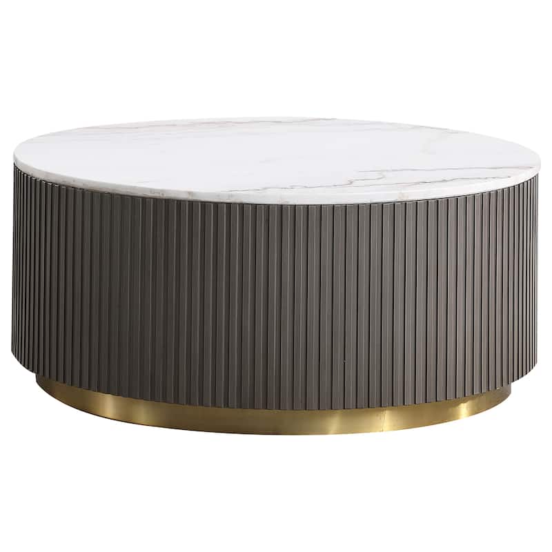 Jason Round Marble Coffee And End Table Set White